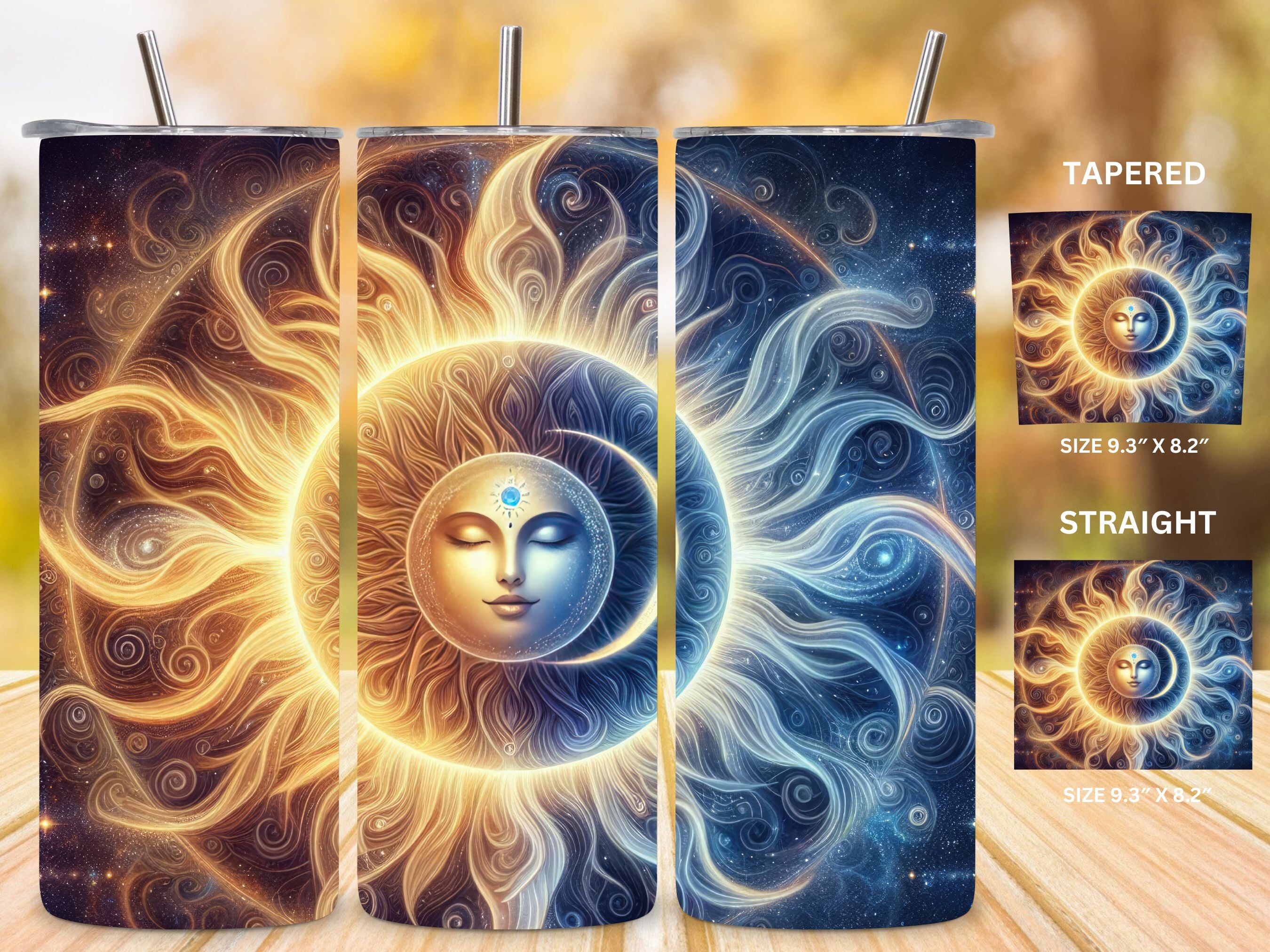 20oz Sun Moon Tumbler Wrap Graphic by Puma Prints · Creative Fabrica