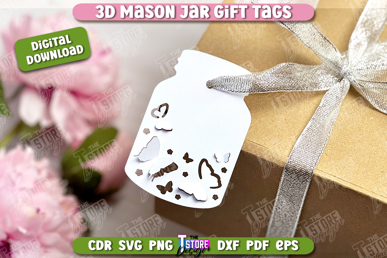 3D Mason Jar Gift Tags | Paper Gift Tags