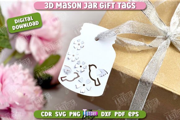 3D Mason Jar Gift Tags | Paper Gift Tags