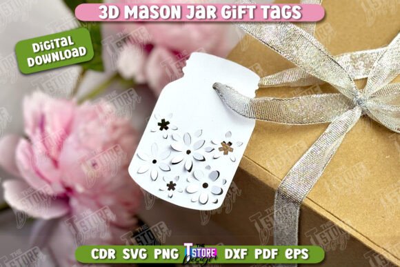 3D Mason Jar Gift Tags | Paper Gift Tags