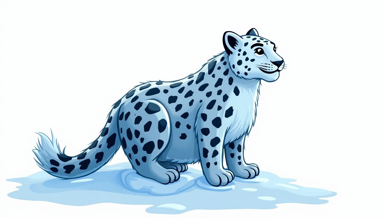 A Snow Leopard Glowing with Icy Blue Hue Graphic by greenvill ...