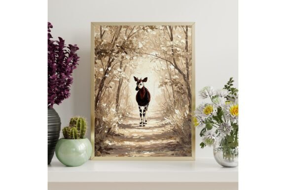 African Okapi Painting Printable Art