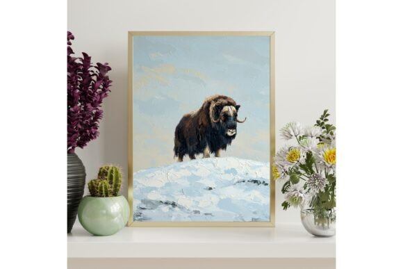 Arctic Muskox Painting Printable Wall