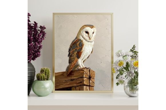 Barn Owl Painting Printable Wall Art
