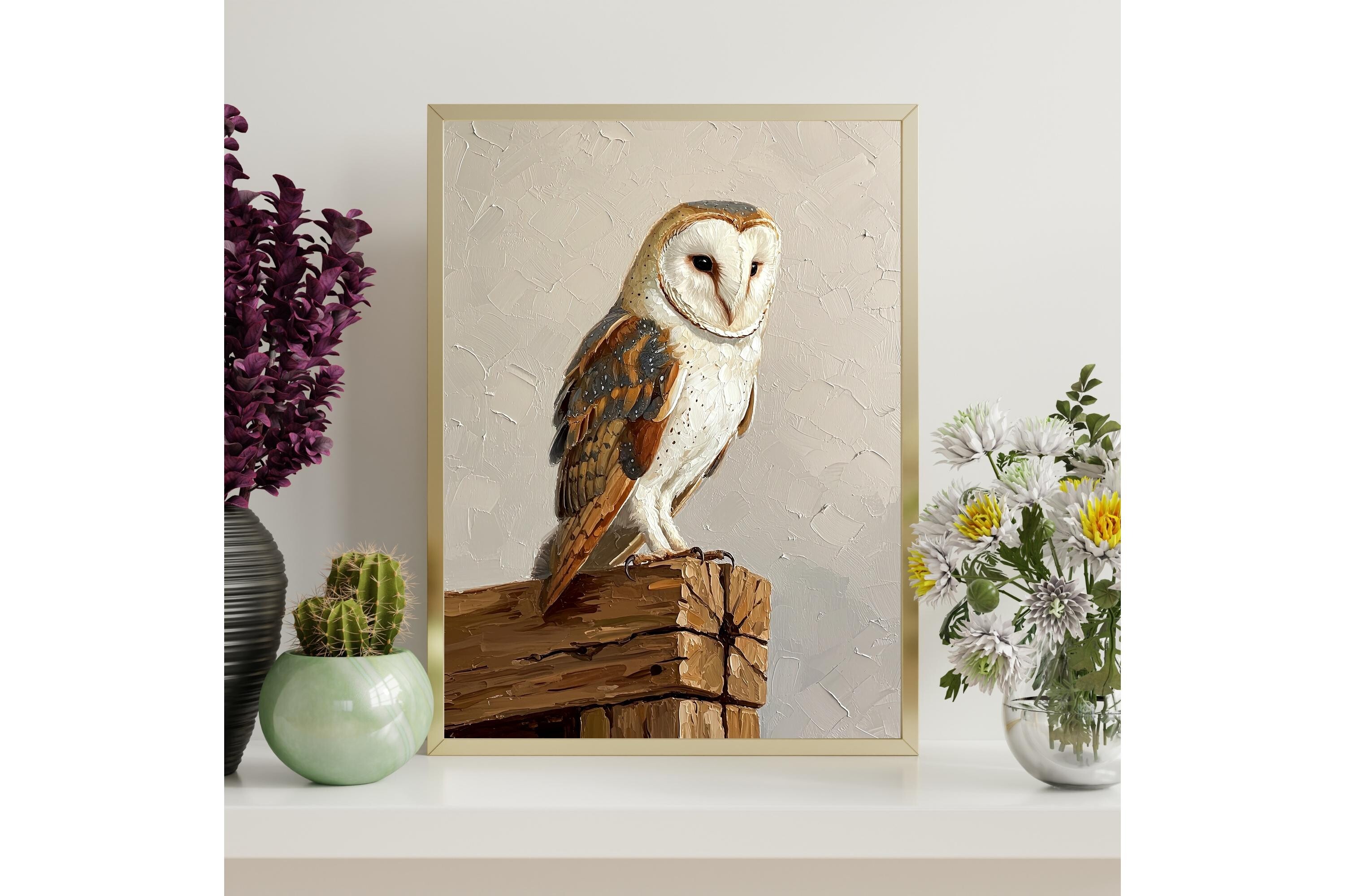 Barn Owl Painting Printable Wall Art