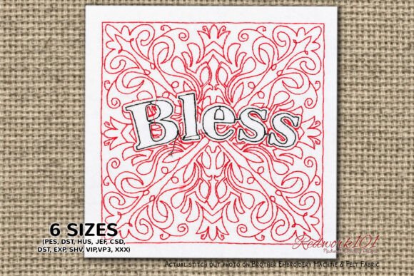 Bless Word Machine Embroidery