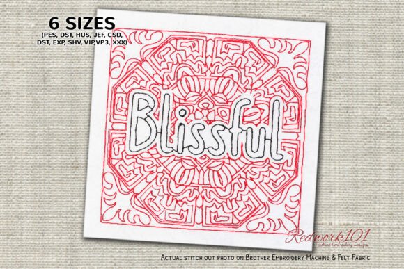 Blissful Word Lineart Design