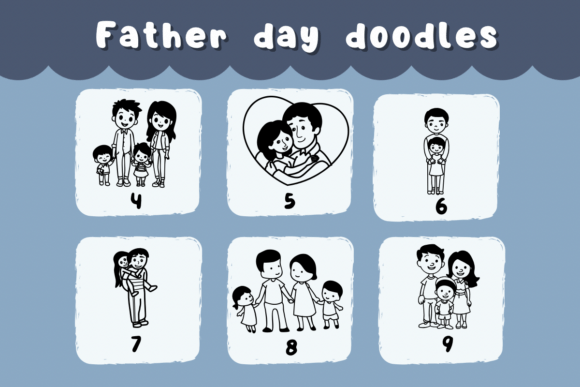 Father Day Doodles Font PNG with transparent background - Preview 3