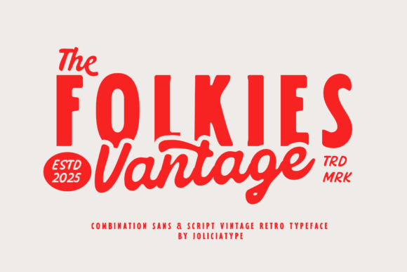 Preview specimen of Folkies Vantage sans serif font