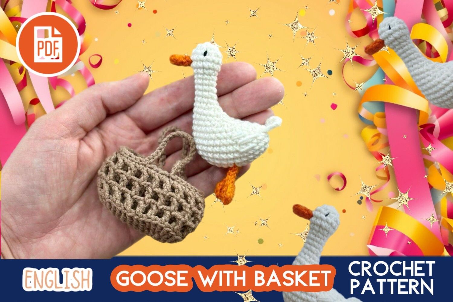 Goose with Basket PDF / Crochet Pattern