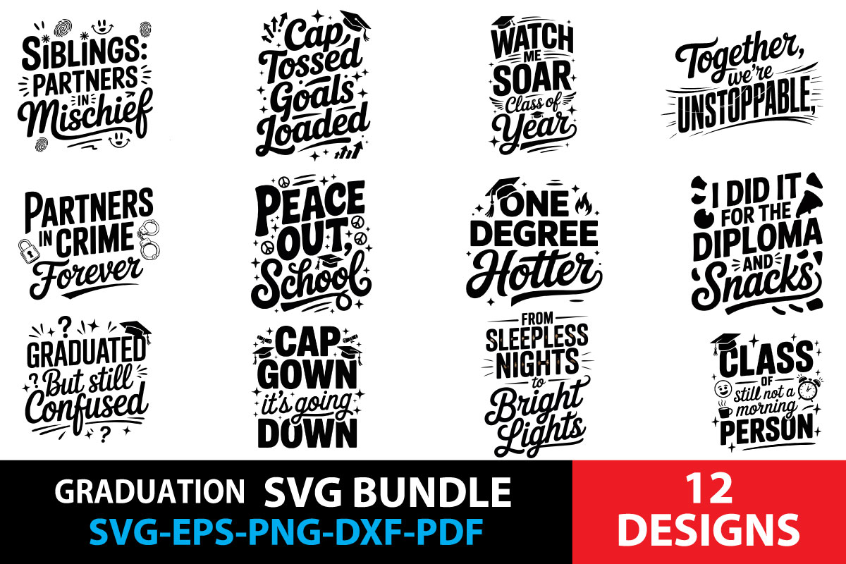 Graduation SVG Bundle Graphic by abdulahad797826 · Creative Fabrica