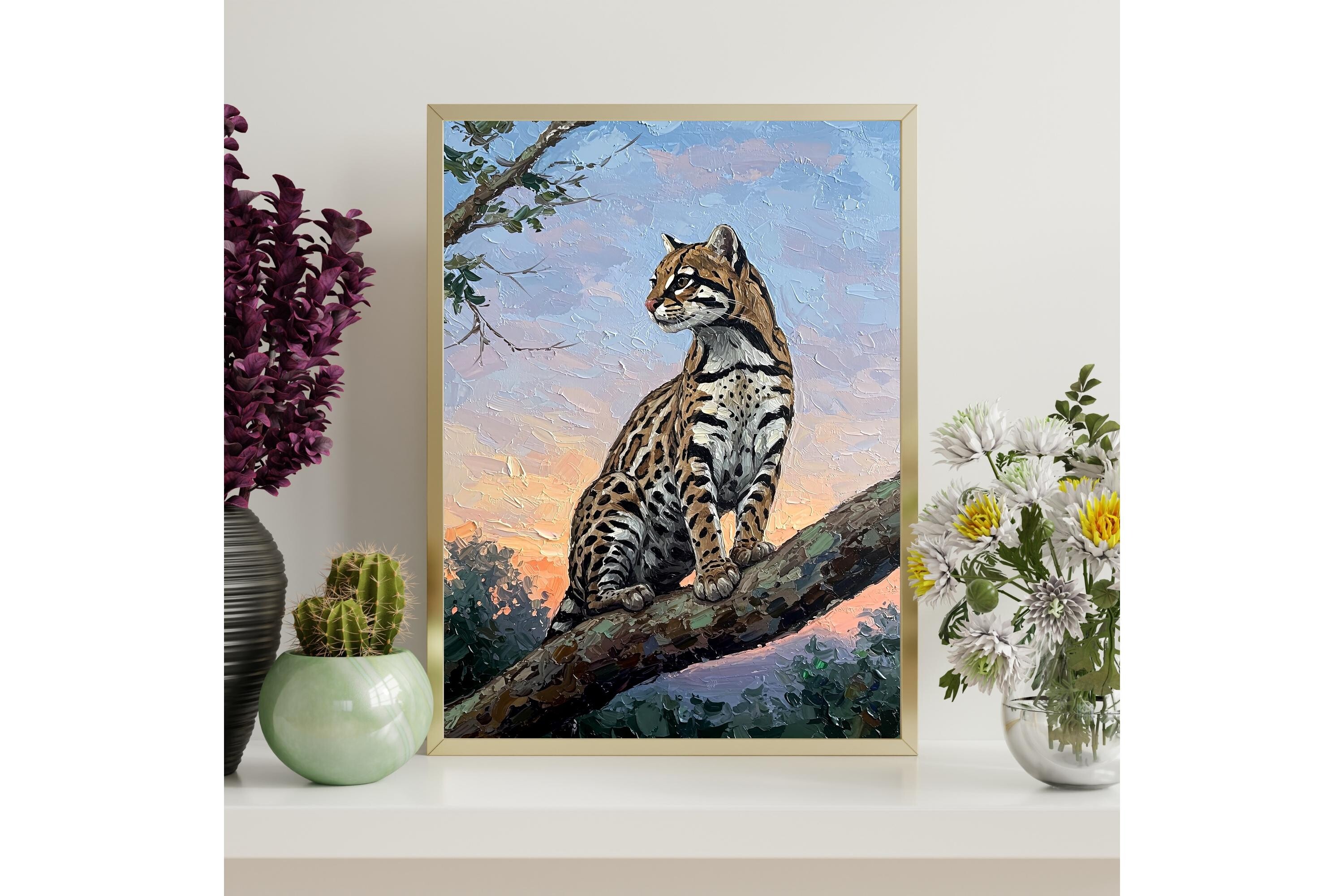 Ocelot Painting Printable Wall Art