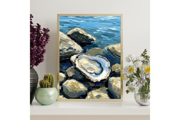 Oyster Shell Painting Printable Art