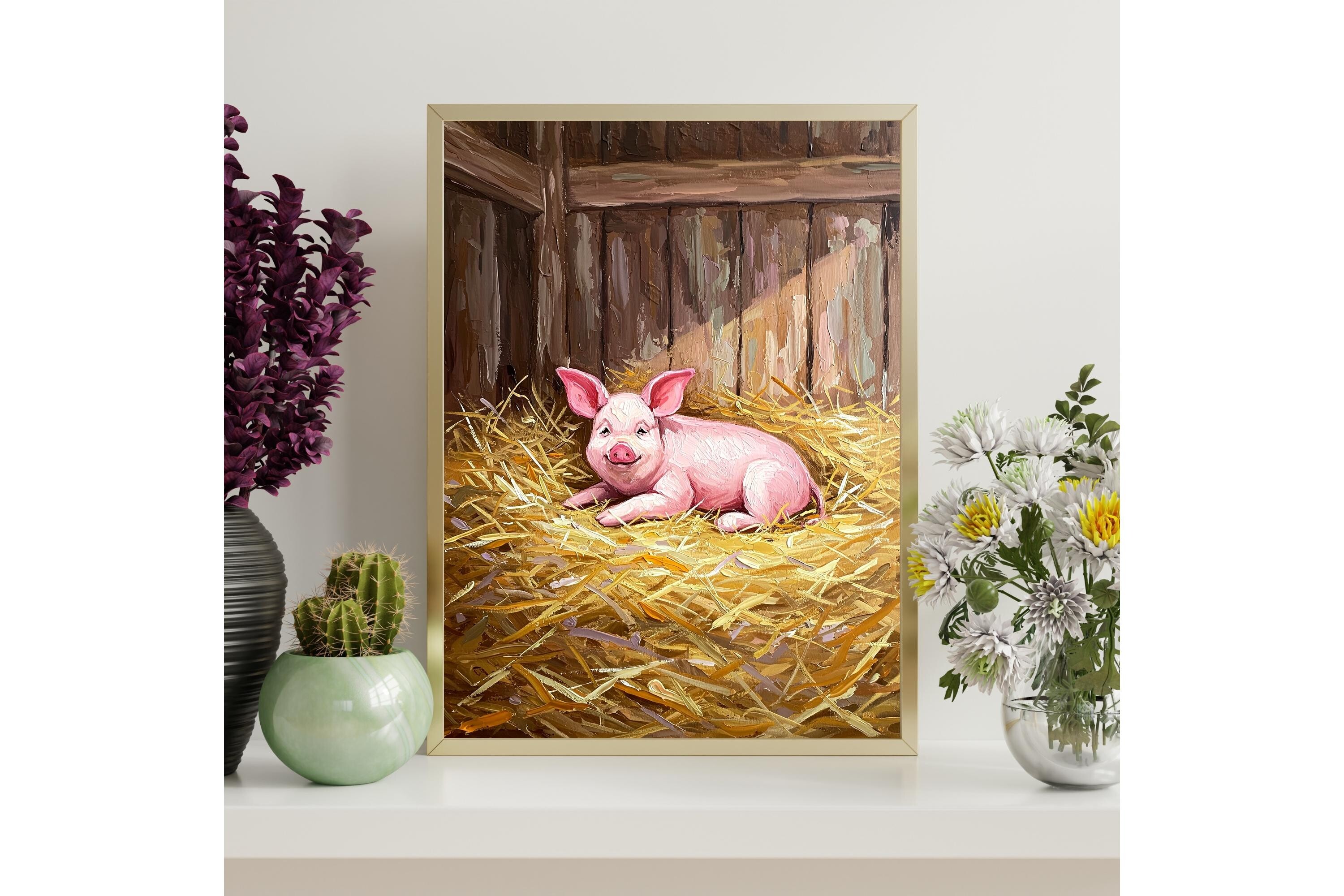 Piglet Farmhouse Wall Art Print