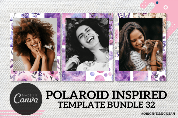 Nostalgic Polaroid Canva template for personal photo layouts