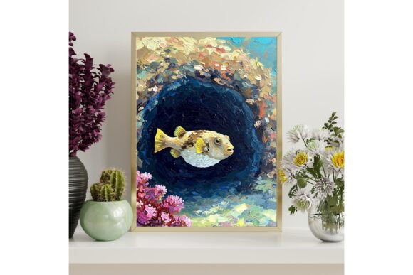 Pufferfish Ocean Wall Art Printable