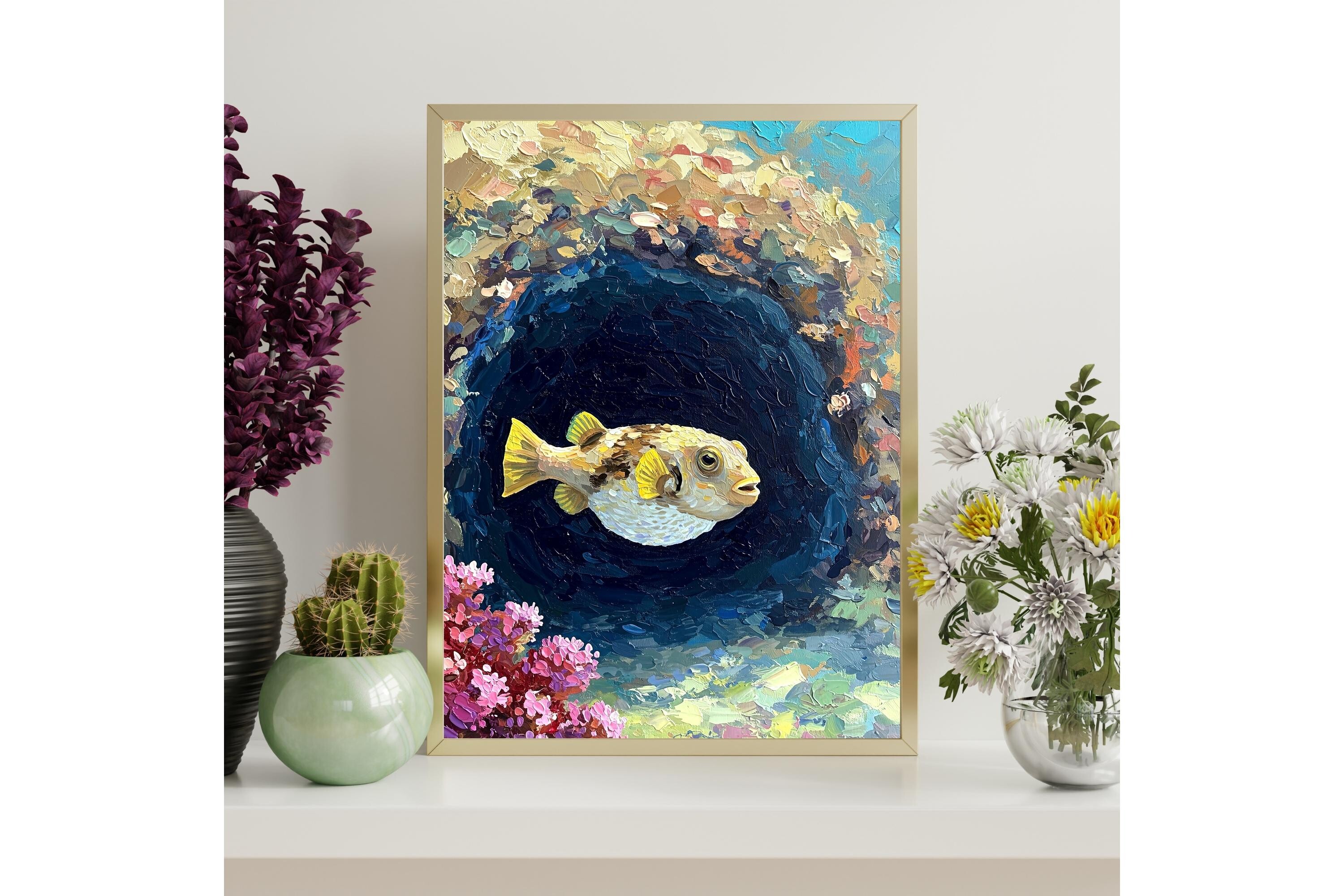 Pufferfish Ocean Wall Art Printable