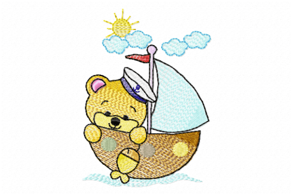 Sailor Bear Embroidery Design