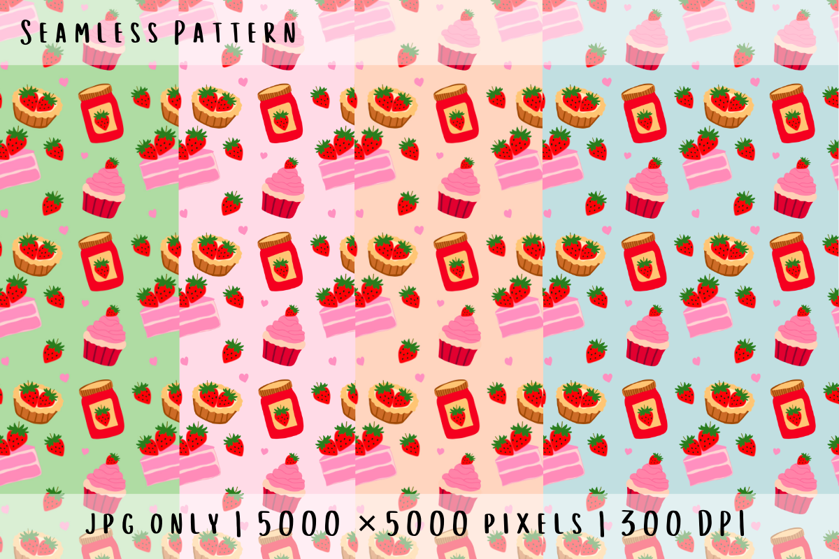 Strawberry Sweet Treats Seamless Pattern Graphic by sasikharn ...