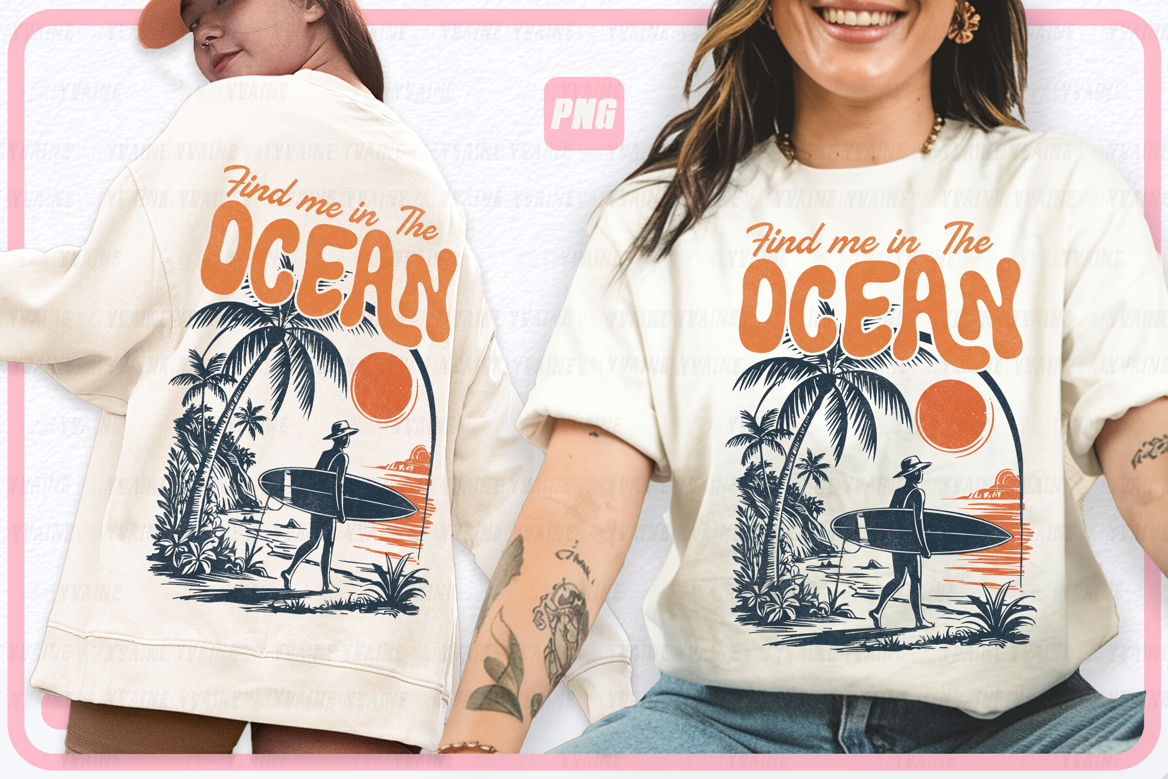 Summer PNG Find Me in the Ocean Beach Graphic by Yvaine · Creative Fabrica