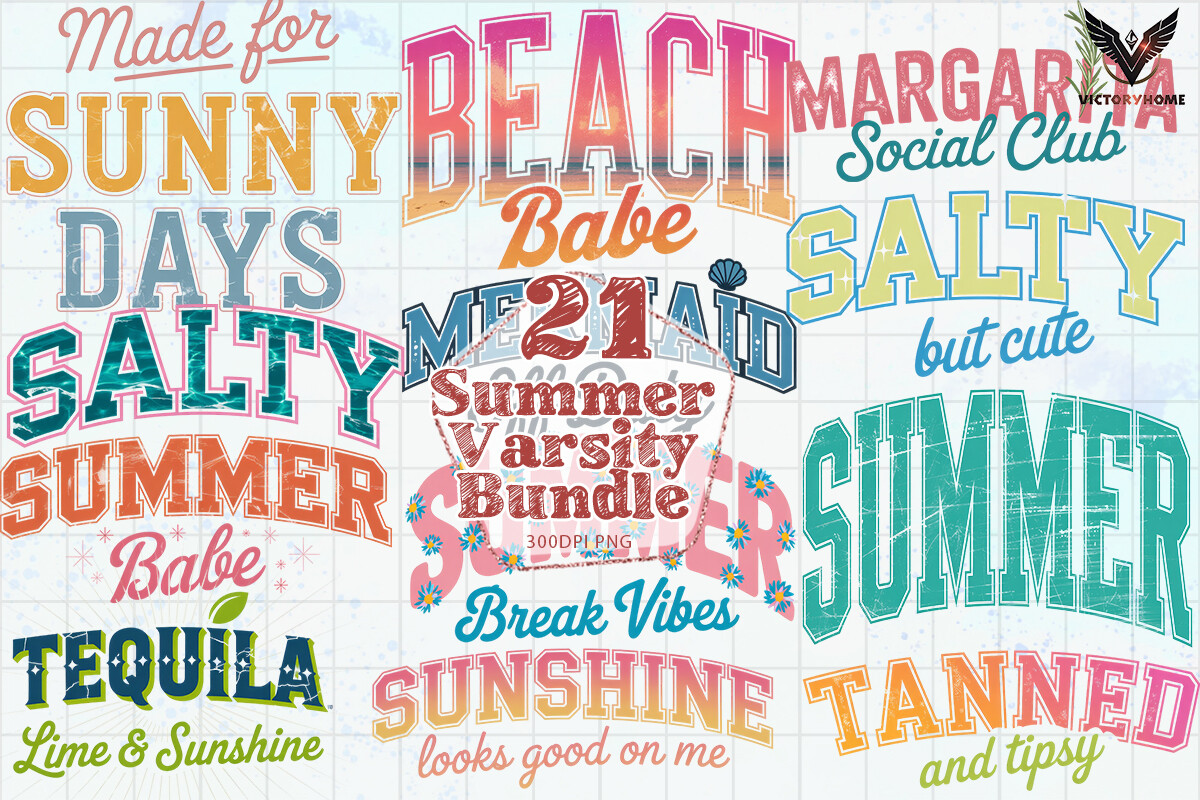 Summer Varsity Bundle PNG Graphic by VictoryHome · Creative Fabrica