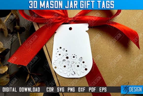 3D Mason Jar Gift Tags | Paper Gift Tags