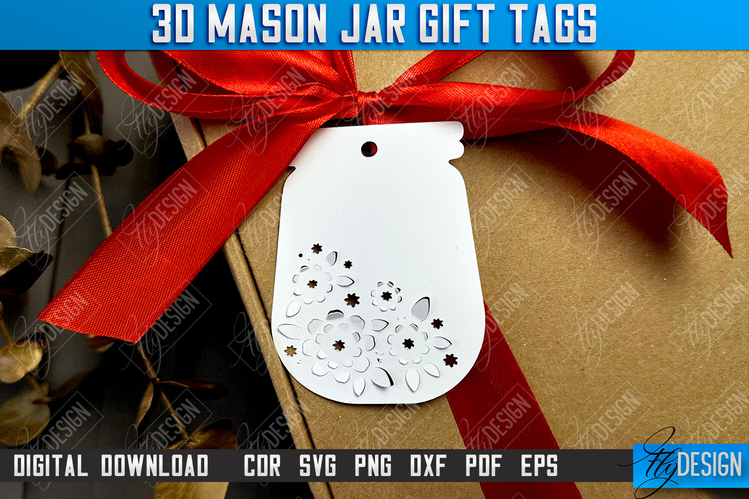 3D Mason Jar Gift Tags | Paper Gift Tags