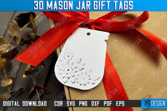 3D Mason Jar Gift Tags | Paper Gift Tags