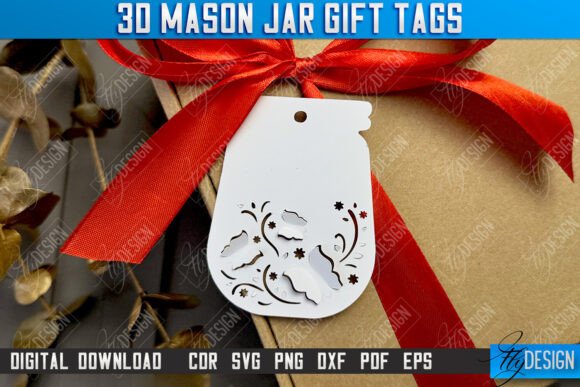 3D Mason Jar Gift Tags | Paper Gift Tags
