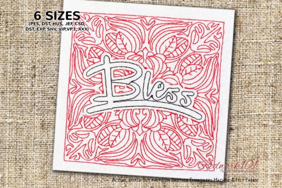 Bless Word Machine Embroidery