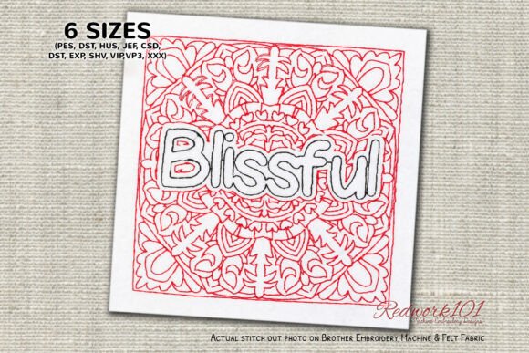 Blissful Word Lineart Design