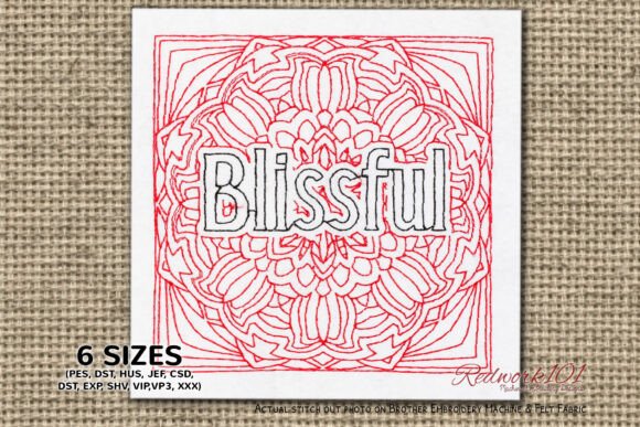 Blissful Word Lineart Design