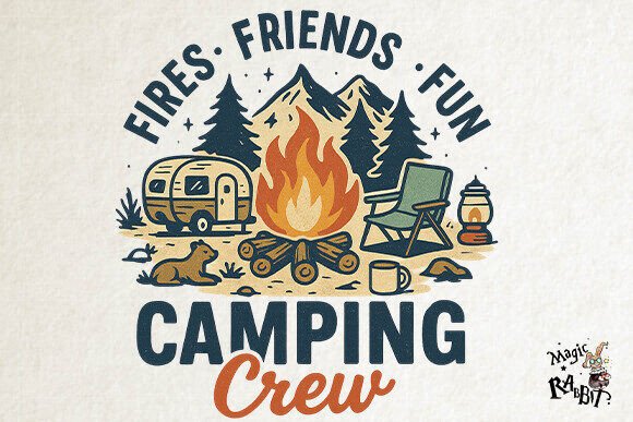 Camping crew outdoor adventure PNG sublimation design for shirts and tumbler wraps