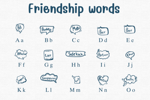 Friendship Words Font - Preview 1