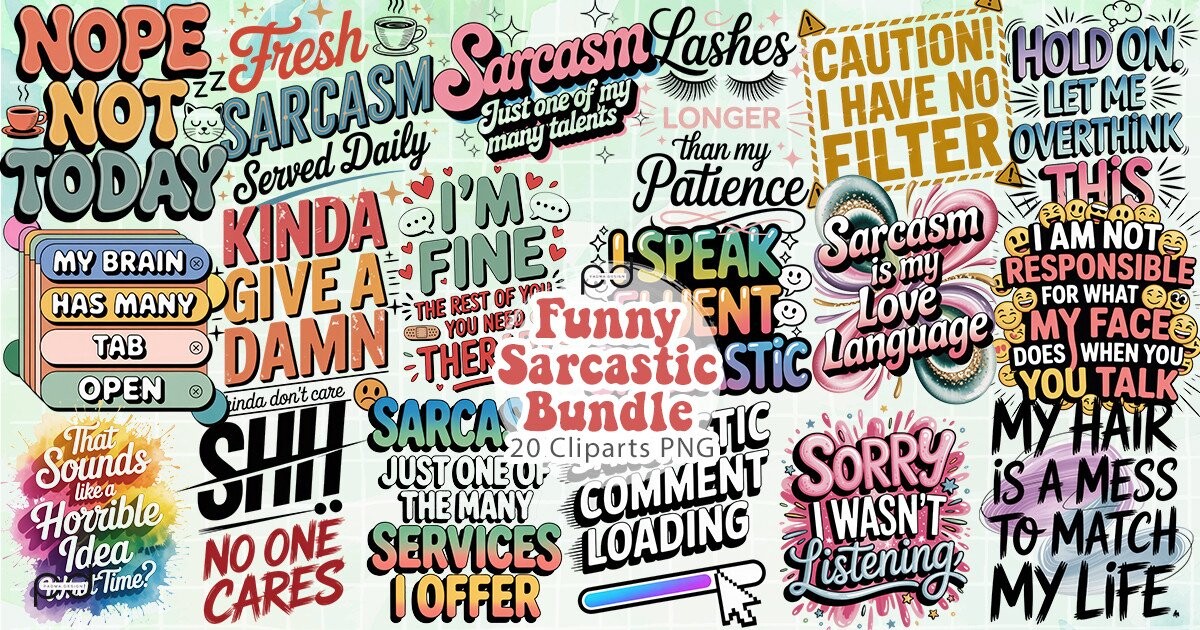 Fun Raphics Funny Sarcastic Graphics Bundle Bundle · Creative Fabrica