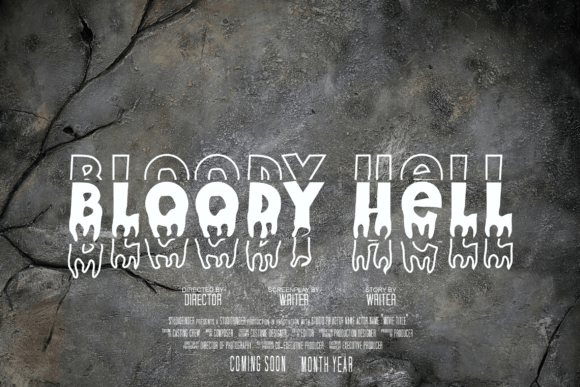 Handwriting Blood Stacked Font PNG with transparent background - Preview 6