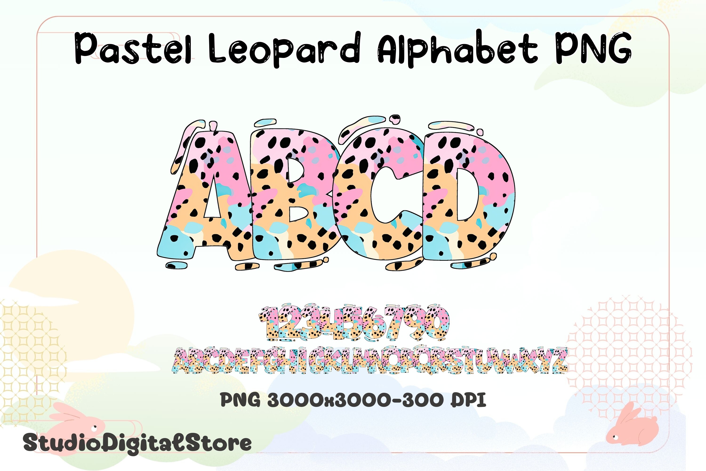 Pastel Leopard Alphabet PNG Graphic by StudioDigitalStore · Creative ...