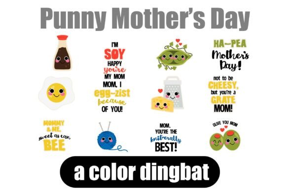 Punny Mother's Day Font PNG with transparent background - Preview 2