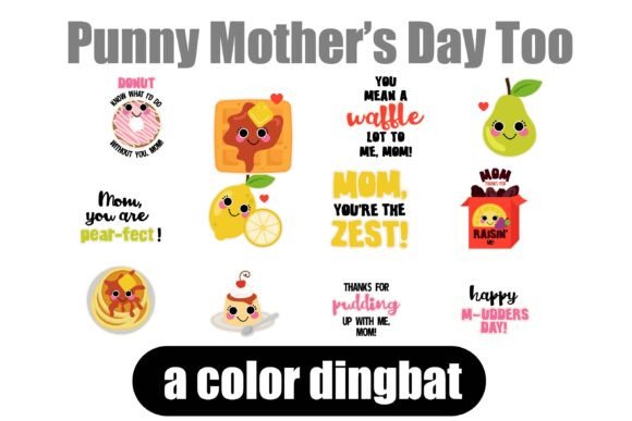 Punny Mother's Day Font PNG with transparent background - Preview 3