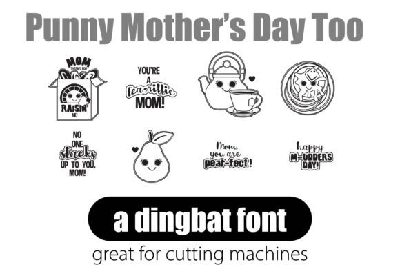 Punny Mother's Day Font PNG with transparent background - Preview 4