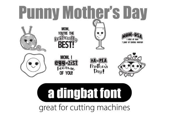 Punny Mother's Day Font PNG with transparent background - Preview 5