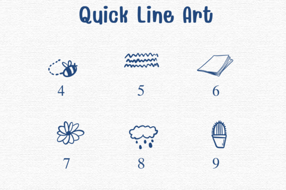 Quick Line Art Font PNG with transparent background - Preview 3