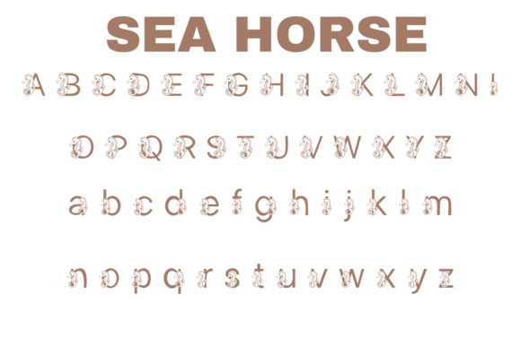 Sea Horse Font PNG with transparent background - Preview 1