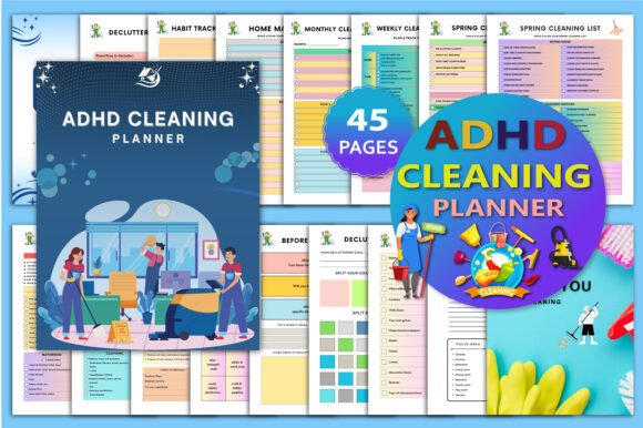 🧠 ADHD Cleaning Planner Canva Template