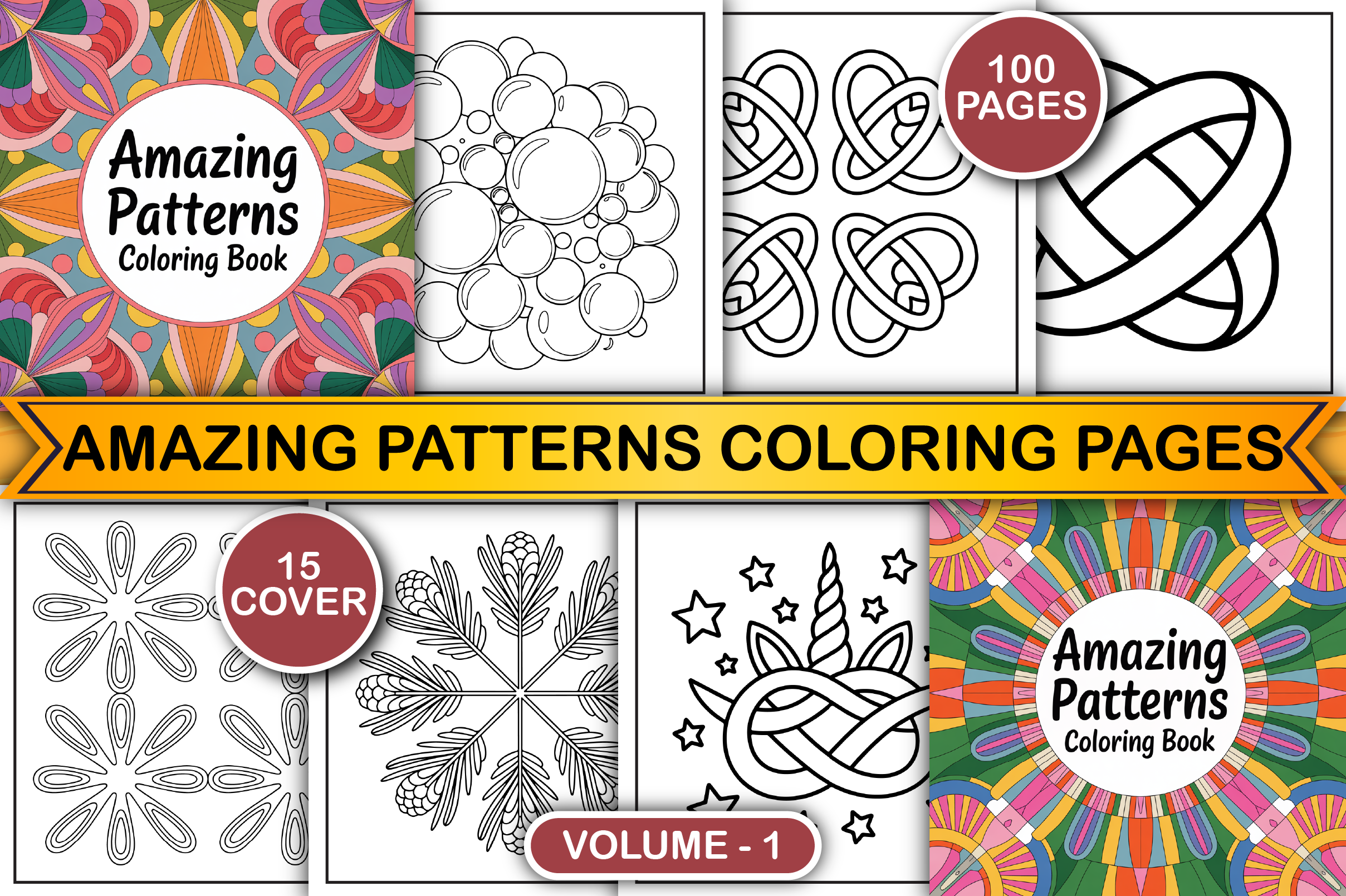Amazing Patterns Coloring Pages V-1 Graphic by Shahidul-Art · Creative ...