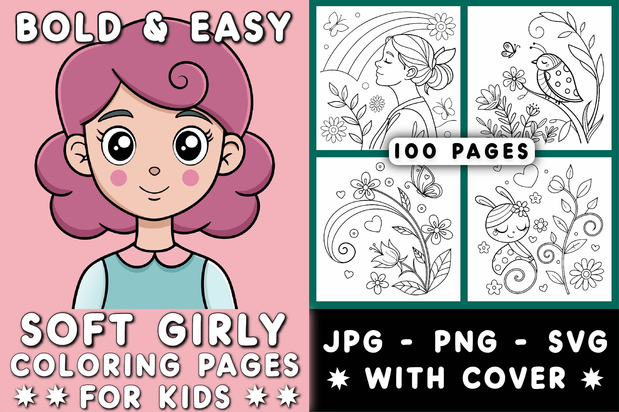Bold and Easy Soft Girly Coloring Pages