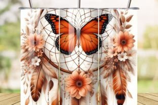 Butterfly Dreamcatcher Tumbler Wrap Graphic by BEE CREATION · Creative ...