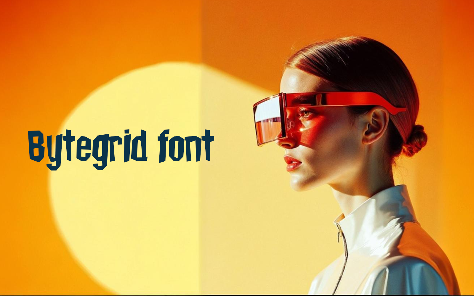 Bytegrid font preview in a digital grid style