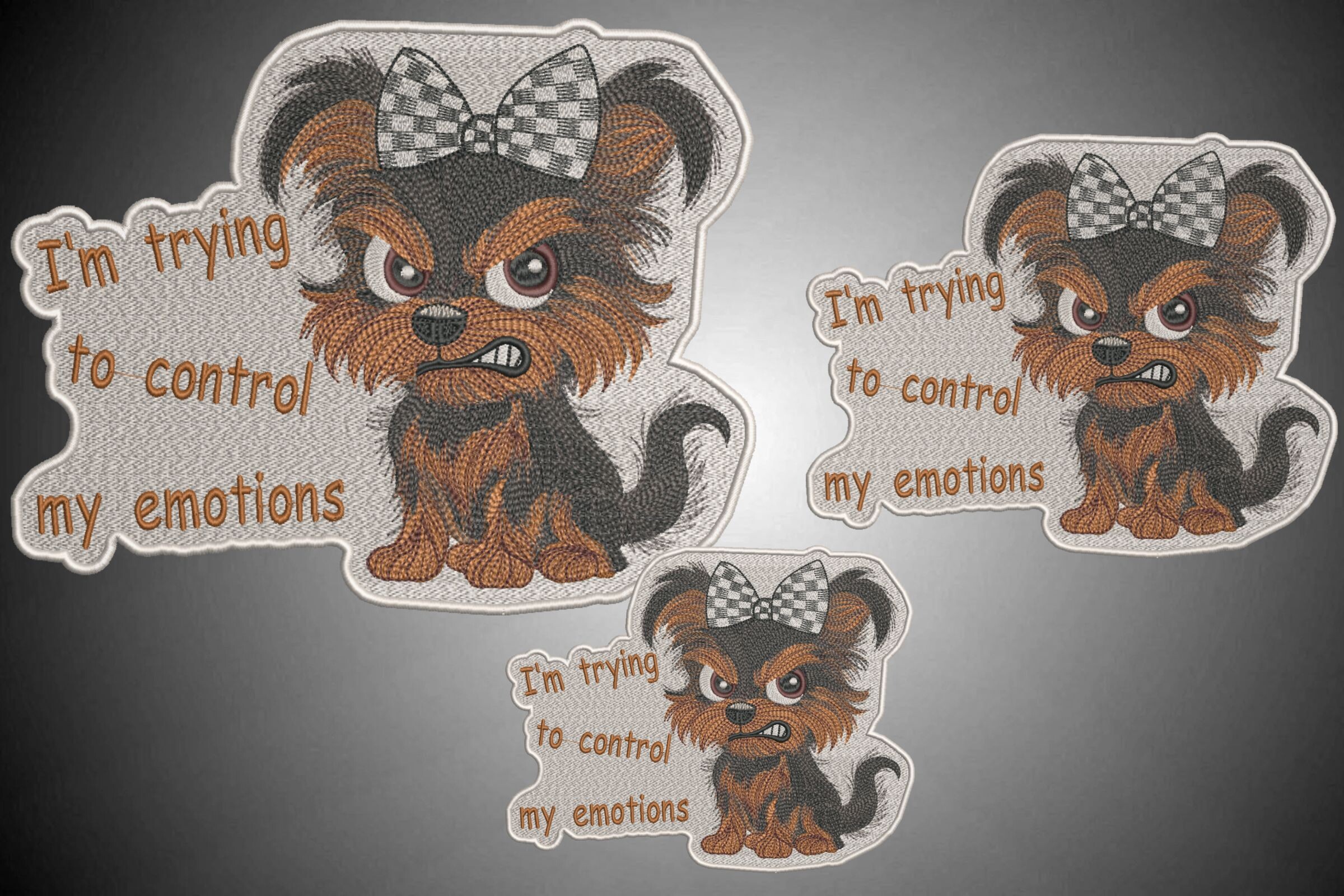 Cute Angry Yorkie Dog for Patch