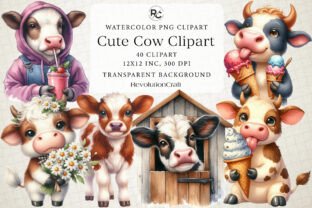 Cute Cow Sublimation Clipart Graphic by RevolutionCraft · Creative Fabrica